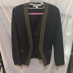 Michael Kors Black and Gold Studded Suit Jacket